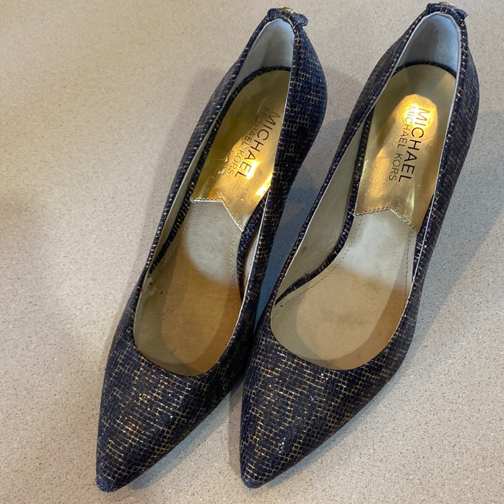 Michael Kors heels with leopard print and sparkles